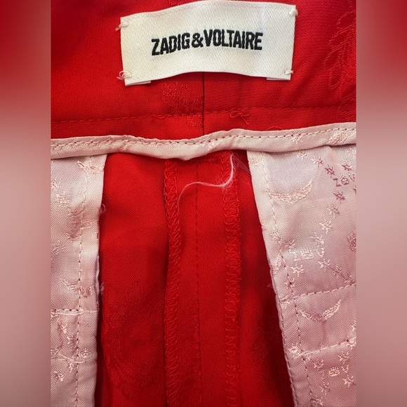 Zadig & Voltaire prune jac paisley red tailored trousers - Picture 10 of 11